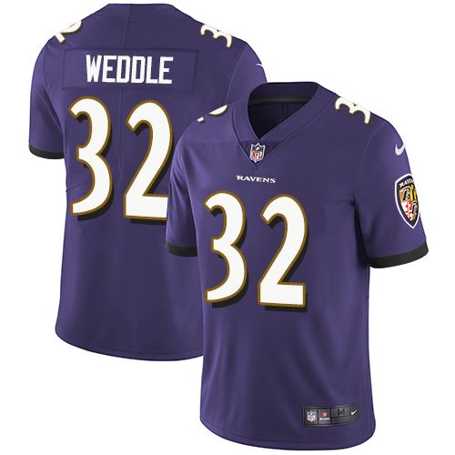 Nike Ravens #32 Eric Weddle Purple Team Color Men's Stitched NFL Vapor Untouchable Limited Jersey - Click Image to Close